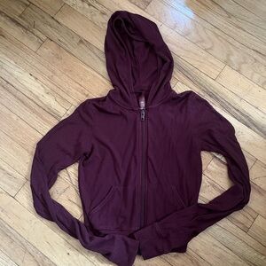 Skims Soft Lounge Zip Up Hoodie in Bordeaux